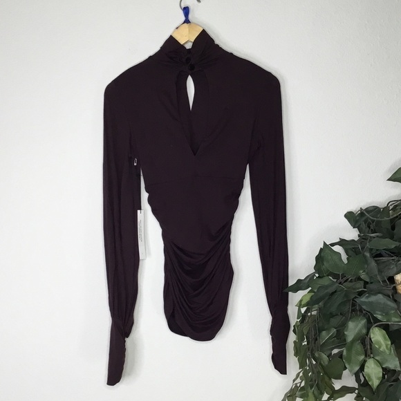 NWT Susana Monaco High Neck Long Sleeve Top - Picture 7 of 7